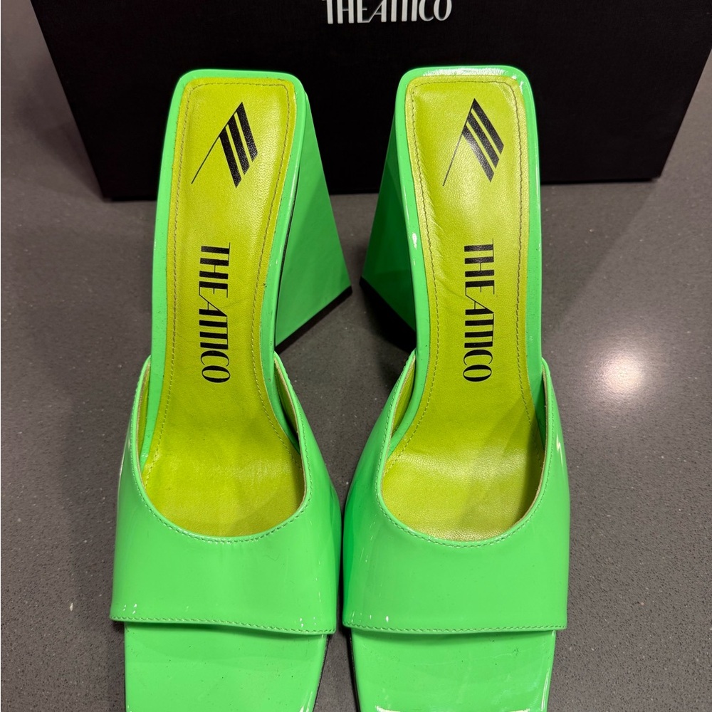 The Attico Green Devon Heeled Sandals